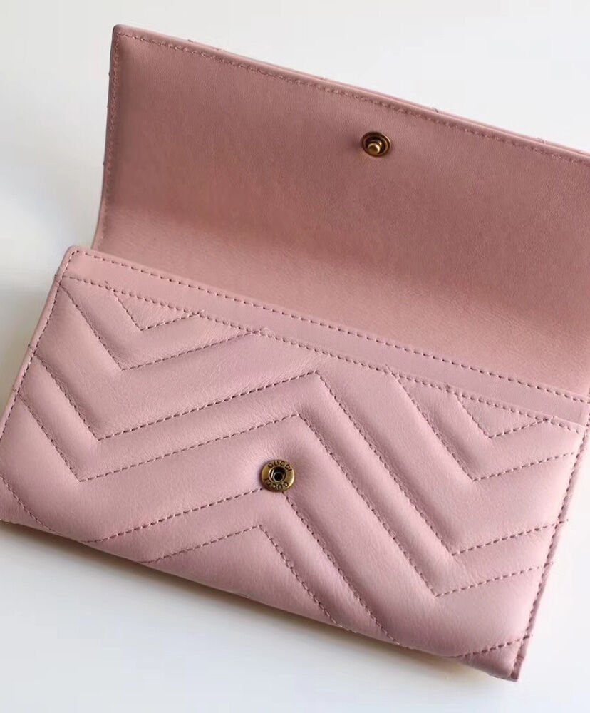 Gucci GG Marmont continental wallet 443436 Pink - Image 7