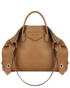 Givenchy Medium Antigona Soft Bag In Smooth Leather Light Coffee
