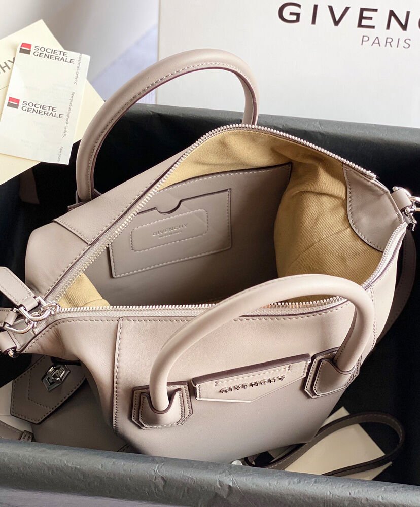 Givenchy Small Antigona Soft Bag In Smooth Leather Gray - Image 8