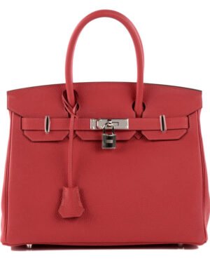 Hermes Birkin 30 Bag Togo Leather Red