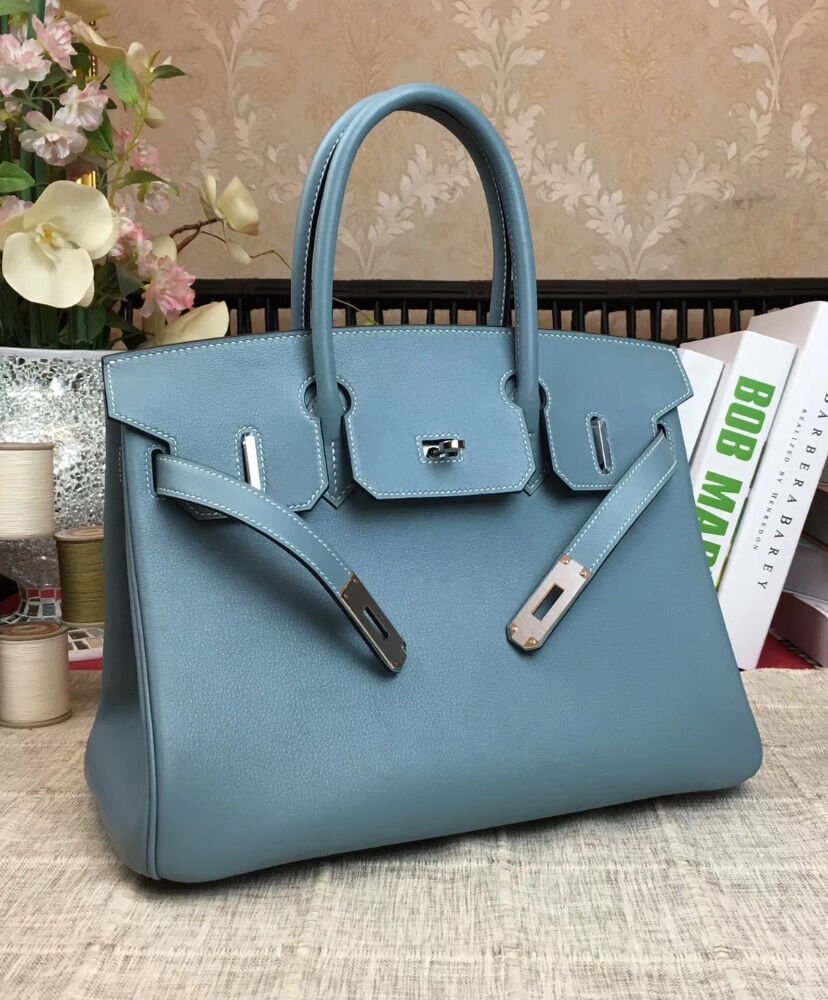 Hermes Birkin 30 Swift Leather Light Blue - Image 3