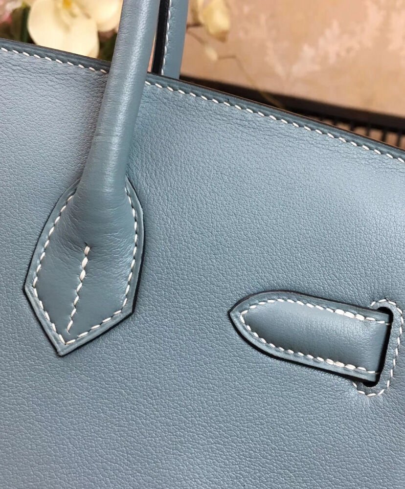 Hermes Birkin 30 Swift Leather Light Blue - Image 7