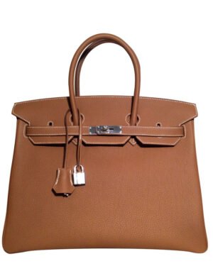 Hermes Birkin 35 Bag Togo Leather Light Coffee