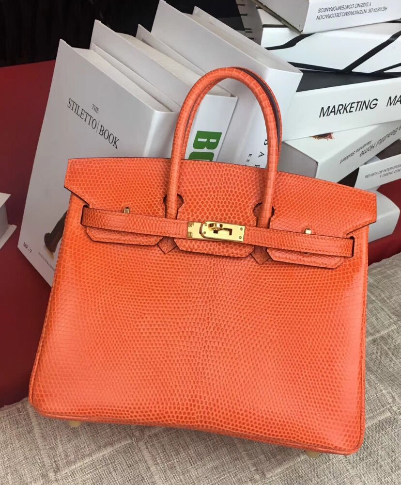 Hermes Birkin 25 Lizard leather Orange - Image 2