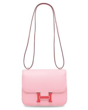 Hermes Constance 18 Mini Bag Swift Leather Lizard Buckle Pink
