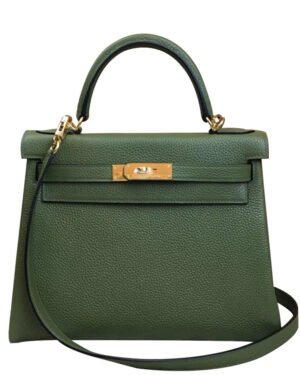 Hermes Kelly Bag 25 Togo Leather Green