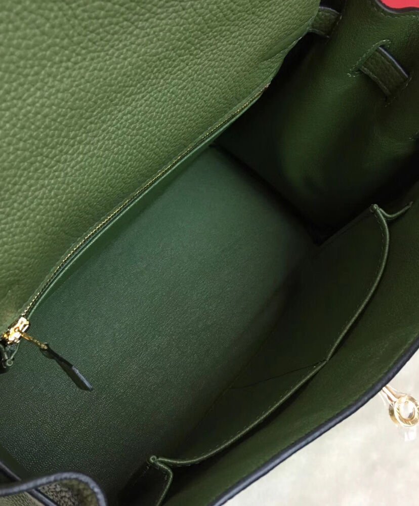 Hermes Kelly Bag 25 Togo Leather Green - Image 7