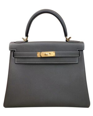 Hermes Kelly Bag 25 Togo Leather Dark Gray