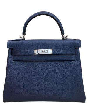 Hermes Kelly Bag 25 Togo Leather Dark Blue