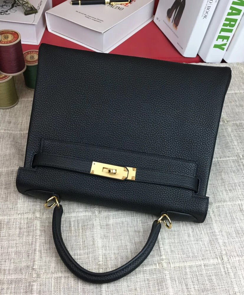 Hermes Kelly Bag 28 Togo Leather Black - Image 4