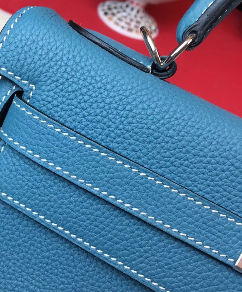 Hermes Kelly Bag 28 Togo Leather Blue - Image 5
