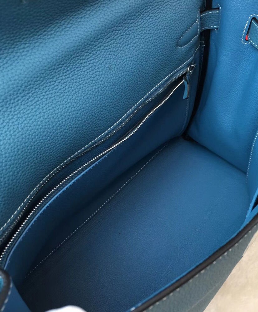 Hermes Kelly Bag 28 Togo Leather Blue - Image 6