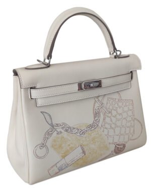 Hermes Kelly 25 Retourne In & Out handbag Cream