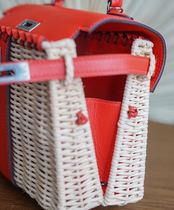Hermes Kelly Picnic Mini Osier / Swift Vert Verone Red - Image 8