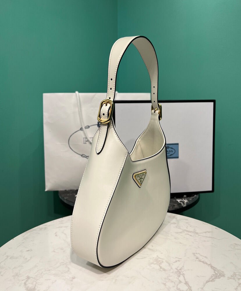 Prada Leather Shoulder Bag 1BC179 Cream - Image 3
