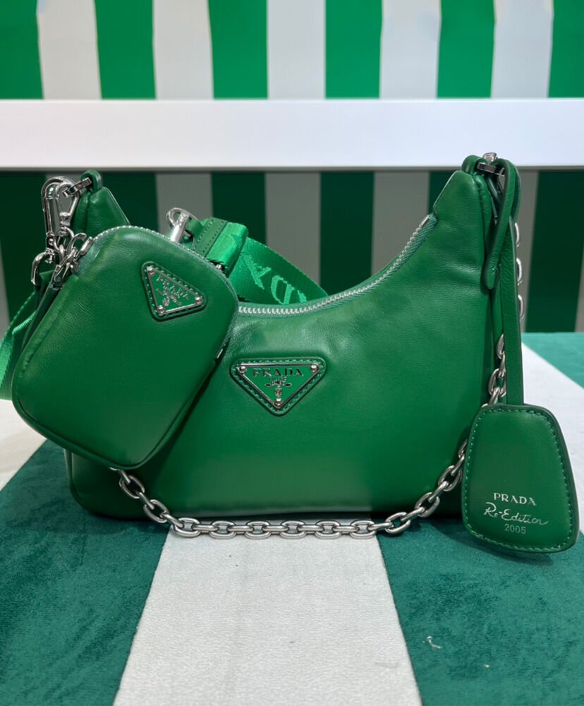 Prada Padded Nappa-leather Prada Re-Edition 2005 Shoulder Bag 1BH204 Green - Image 2