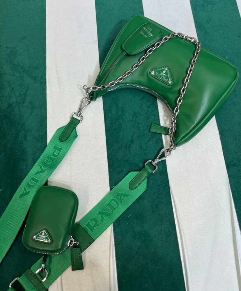 Prada Padded Nappa-leather Prada Re-Edition 2005 Shoulder Bag 1BH204 Green - Image 5
