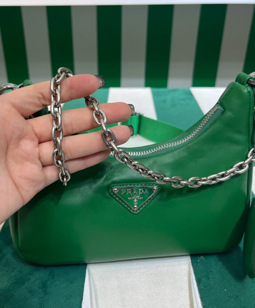 Prada Padded Nappa-leather Prada Re-Edition 2005 Shoulder Bag 1BH204 Green - Image 6
