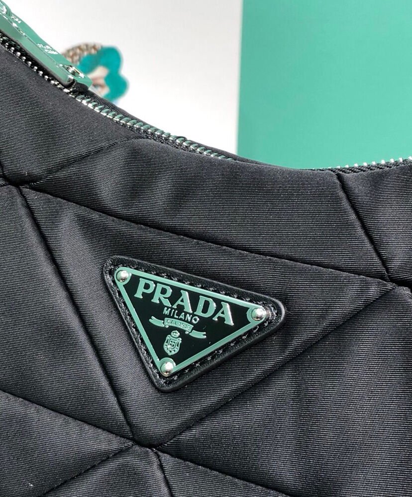 Prada Padded nylon shoulder bag 1BC151 Black - Image 6
