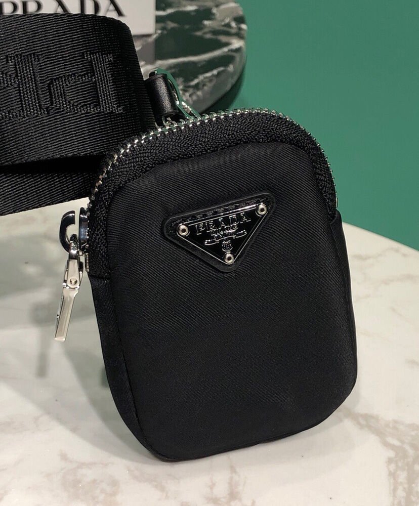 Prada Padded nylon shoulder bag 1BC151 Black - Image 8