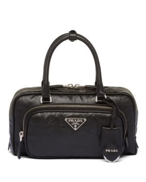 Prada Antique Nappa Leather Multi-pocket Top-handle Bag 1BB099 Black