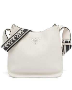 Prada Leather Hobo Bag 1BC073 Cream
