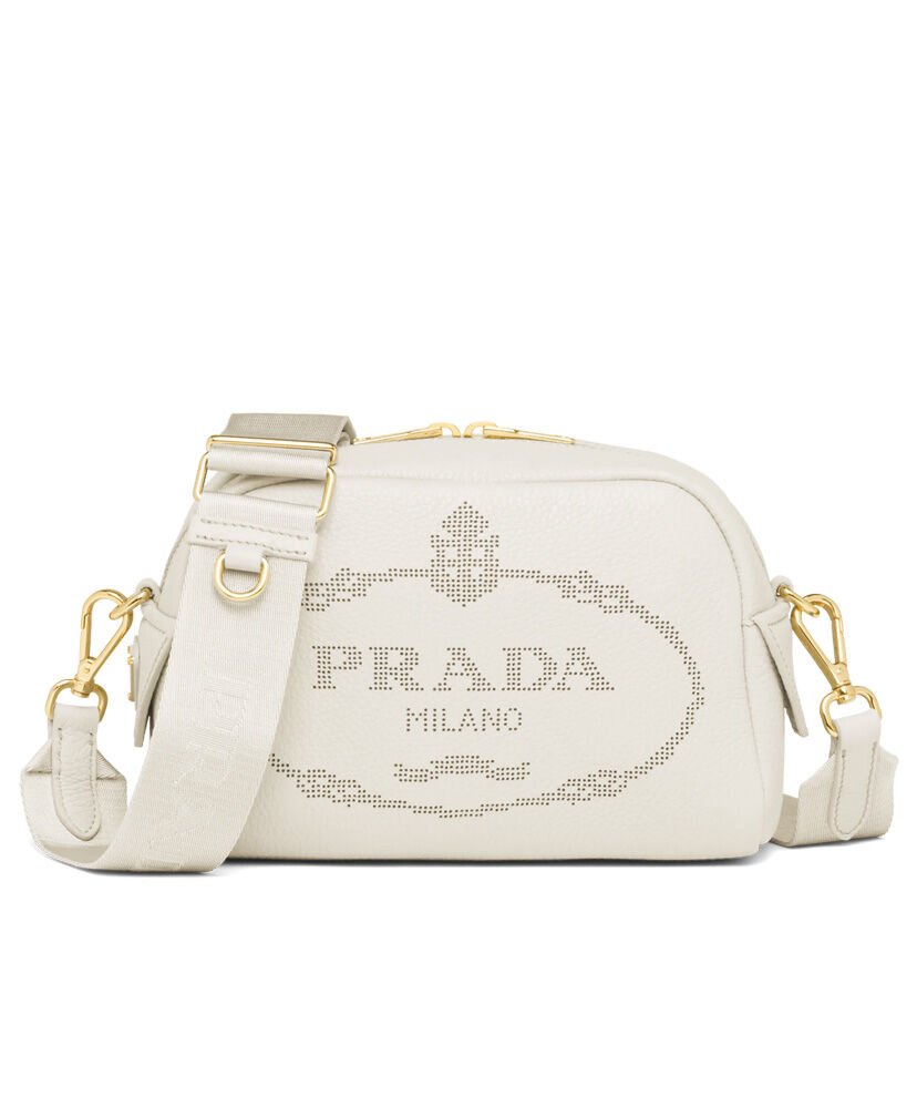 Prada Leather Shoulder Bag 1BH187 Cream