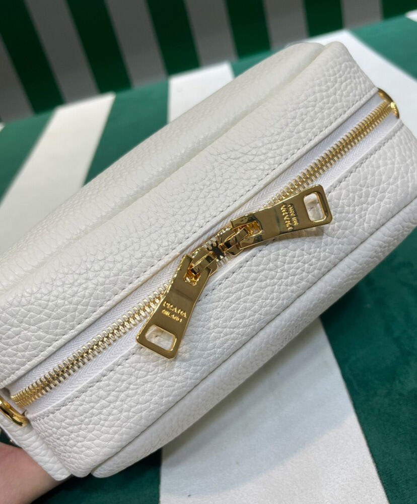 Prada Leather Shoulder Bag 1BH187 Cream - Image 7