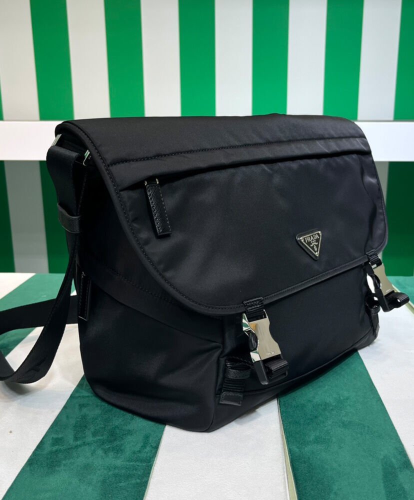 Prada Re-Nylon And Saffiano Shoulder Bag 2VD052 Black - Image 3