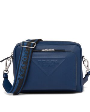 Prada Saffiano Leather Shoulder Bag 2VH152 Blue