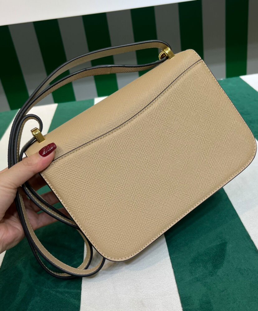 Prada Saffiano Leather Shoulder Bag Apricot - Image 6