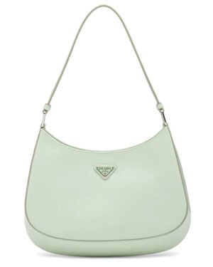 Prada Cleo Brushed Leather Shoulder Bag 1BC499 Green