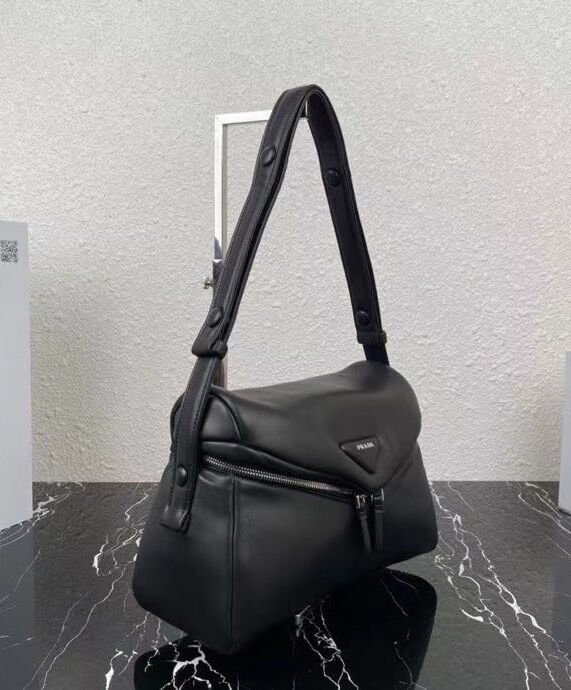 Prada Padded Nappa Leather Prada Signaux Bag 1BC165 Black - Image 4