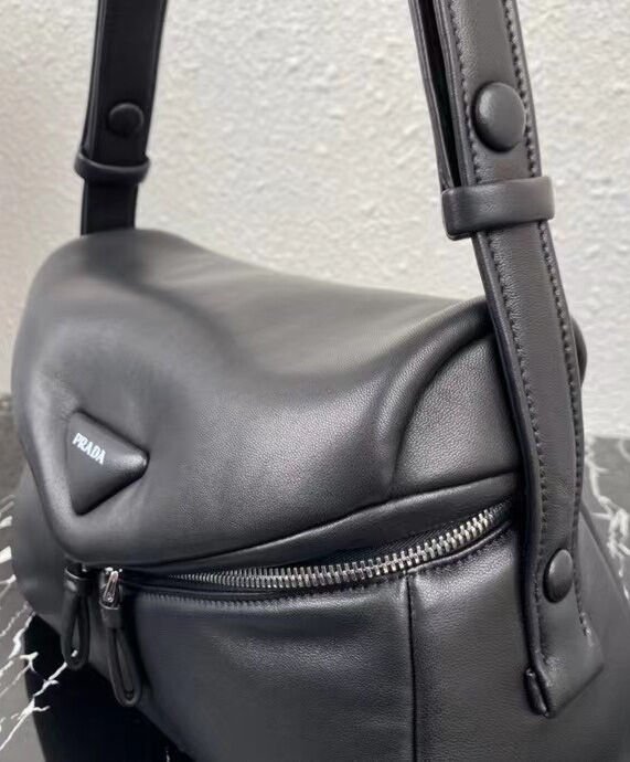 Prada Padded Nappa Leather Prada Signaux Bag 1BC165 Black - Image 8