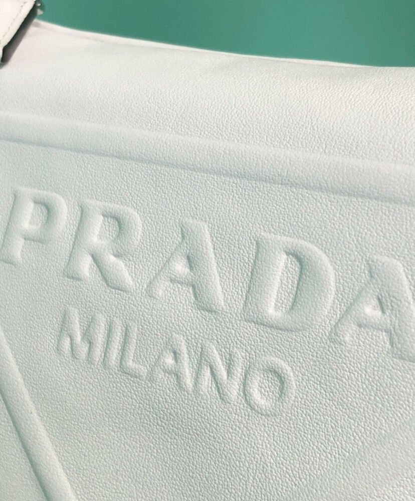 Prada Leather Triangle shoulder bag 1BH190 Cream - Image 5