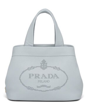 Prada Medium Leather Tote 1BG384 Gray