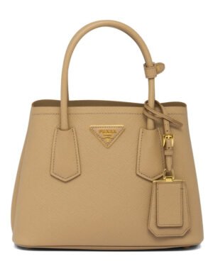 Prada Double Saffiano Leather Mini Bag Apricot