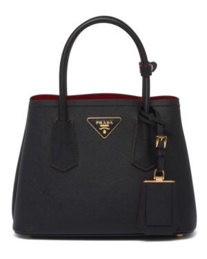 Prada Double Saffiano Leather Mini Bag Black