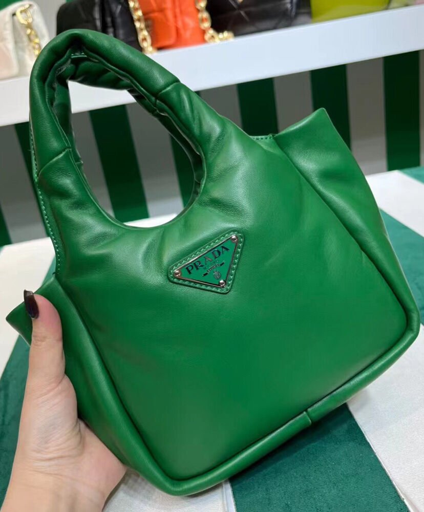 Prada Small Padded Prada Soft Nappa-leather Bag 1BA359 Green - Image 3