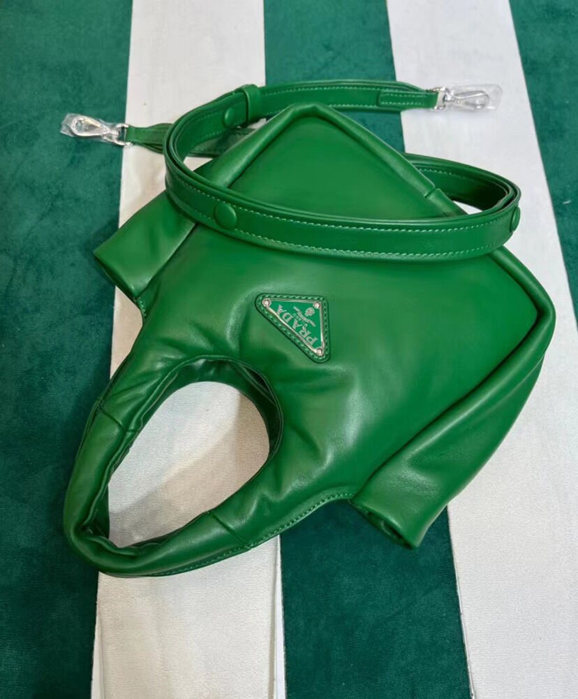 Prada Small Padded Prada Soft Nappa-leather Bag 1BA359 Green - Image 5