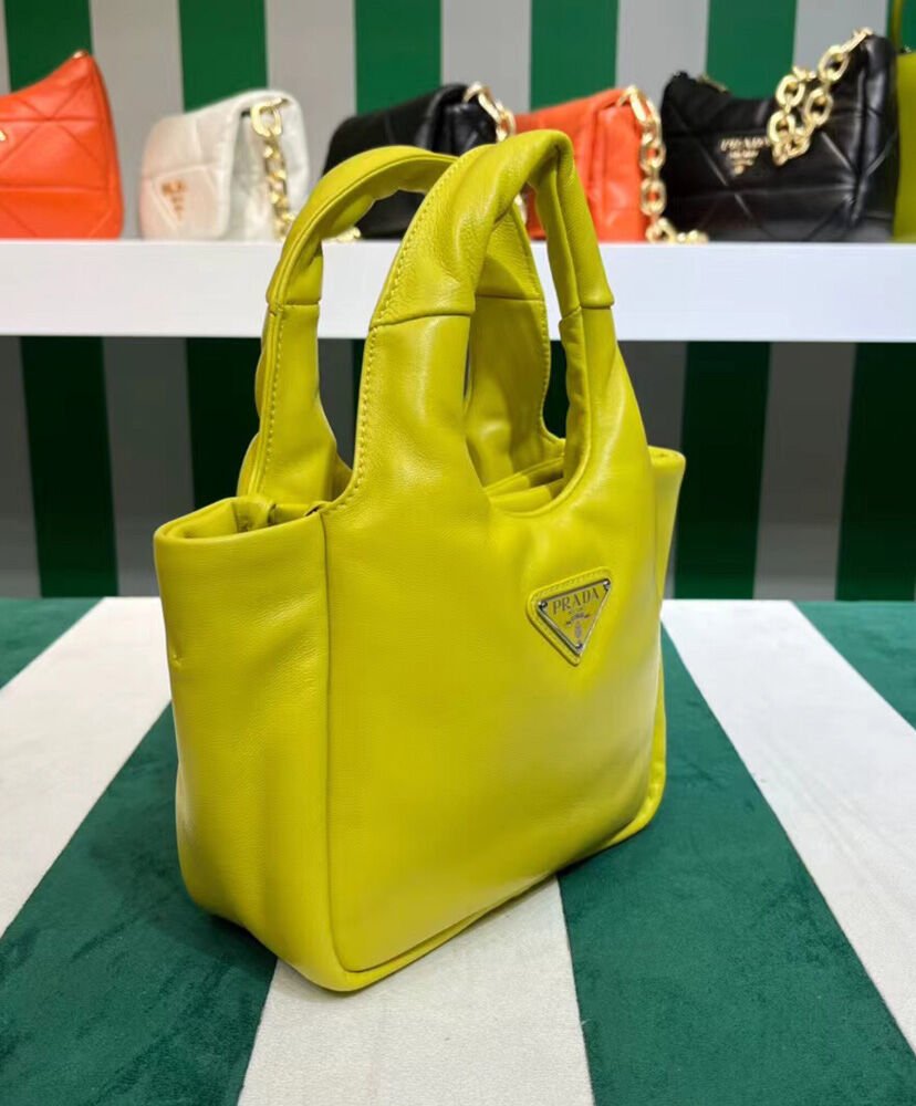 Prada Small Padded Prada Soft Nappa-leather Bag 1BA359 Yellow - Image 3