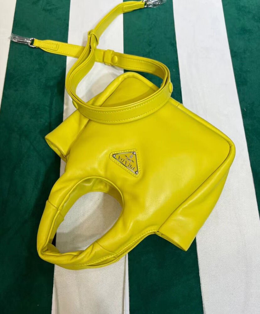 Prada Small Padded Prada Soft Nappa-leather Bag 1BA359 Yellow - Image 4