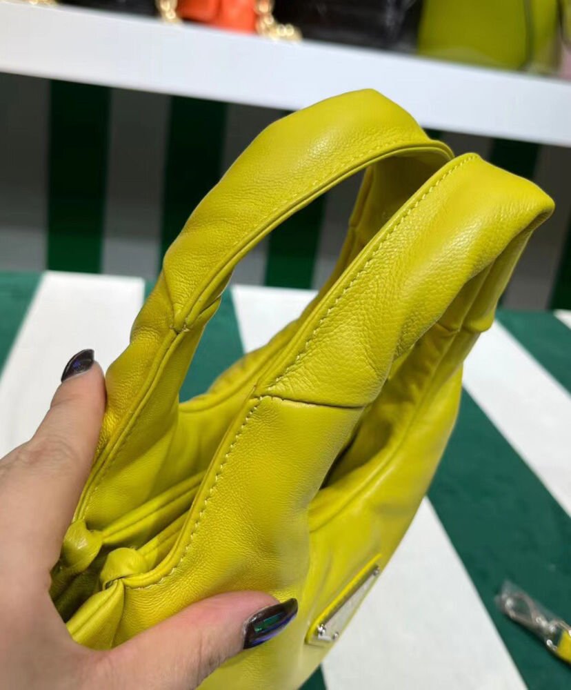 Prada Small Padded Prada Soft Nappa-leather Bag 1BA359 Yellow - Image 6