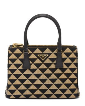 Prada Borsa Prada Galleria Medium In Tessuto Jacquard Apricot
