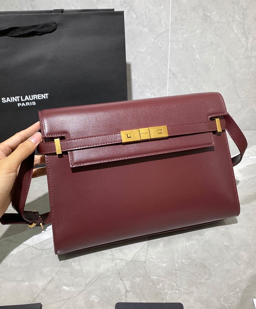 Saint Laurent Manhattan Shoulder Bag In Smooth Leather 579271 Mauve - Image 3