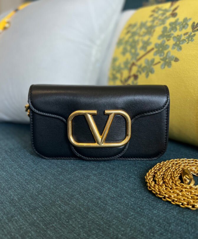Valentino Loco Small Shoulder Bag In Calfskin Black - Image 2
