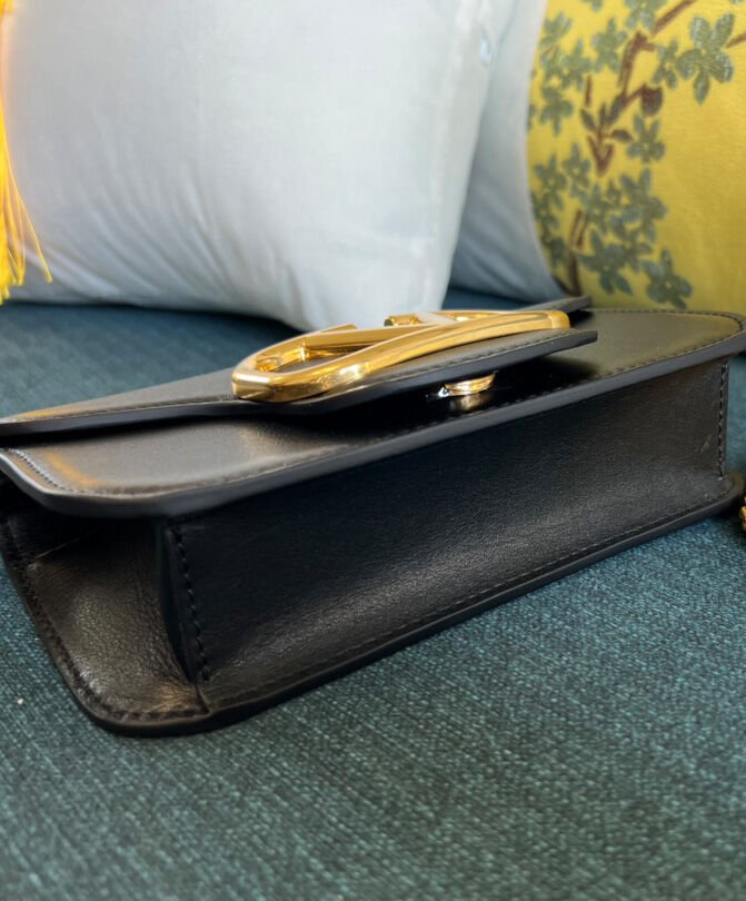 Valentino Loco Small Shoulder Bag In Calfskin Black - Image 5