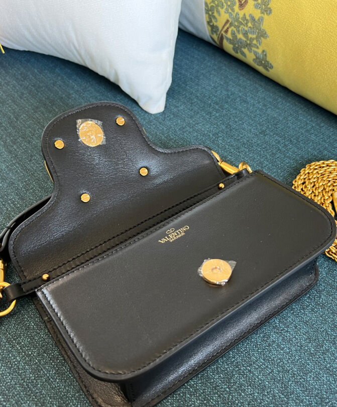 Valentino Loco Small Shoulder Bag In Calfskin Black - Image 7