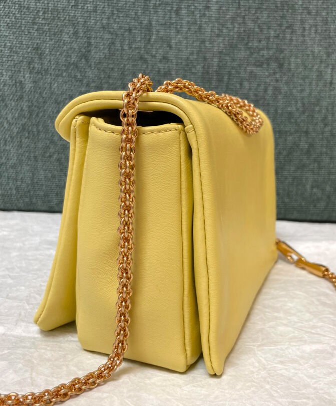 Valentino One Stud Nappa Bag With Chain Yellow - Image 3