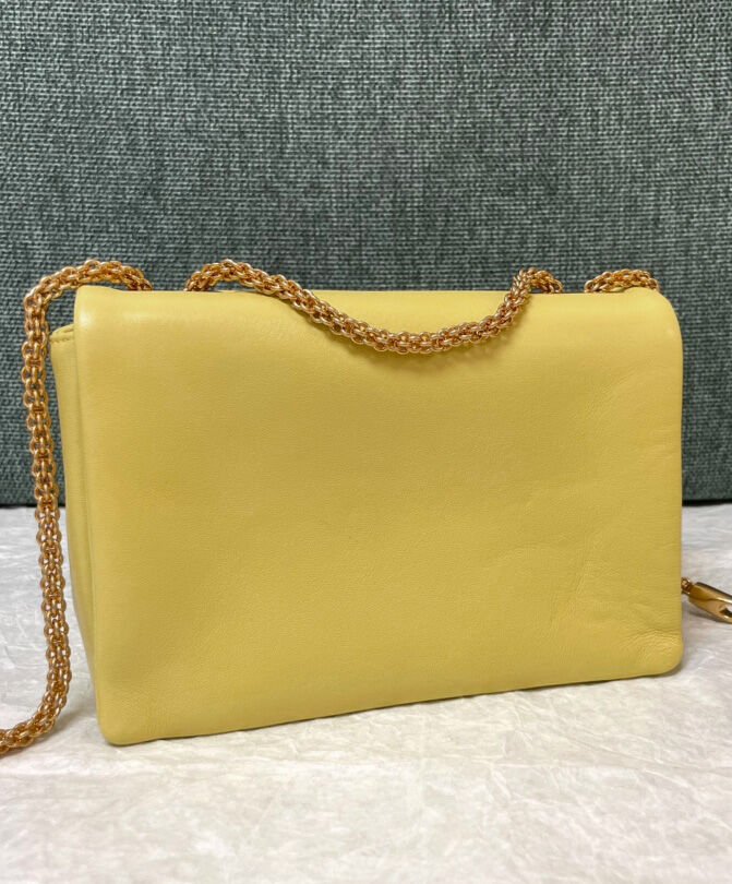 Valentino One Stud Nappa Bag With Chain Yellow - Image 4